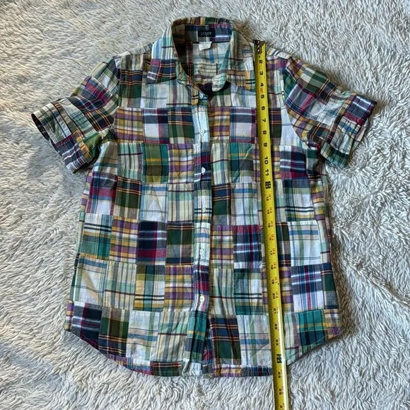 J crew Patchwork Shirt, Size XS - Picture 2 of 9